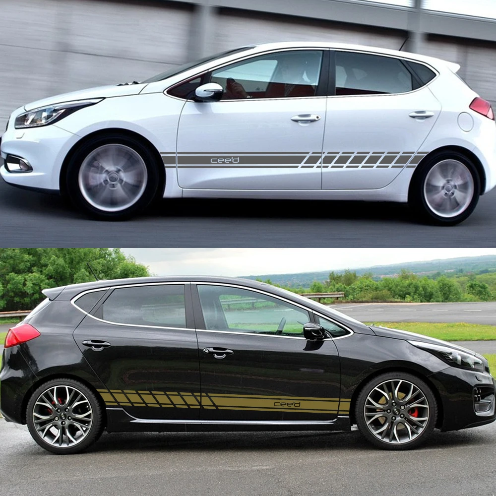 2 шт. наклейки для боковой юбки на дверь автомобиля для Kia Sportage 3 4 Rio 3 4 K2 Optima Sorento Picanto Ceed Forte Cadenza K9 душевные аксессуары