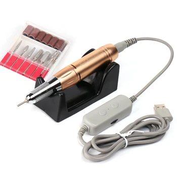 

20000rpm Electric Manicure Dilling Machine Metallic Handle Nail Drill Bit Milling Cutters Nail Art Polishing Equipment LYUS-205