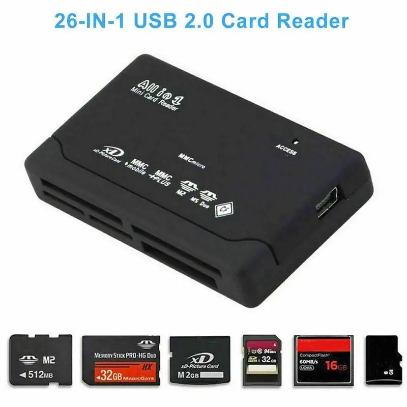 Универсальный Кардридер Все в одном M2 XD CF Micro SD кардридер USB 2,0 высокоскоростной кардридер для карт памяти Компьютерные аксессуары