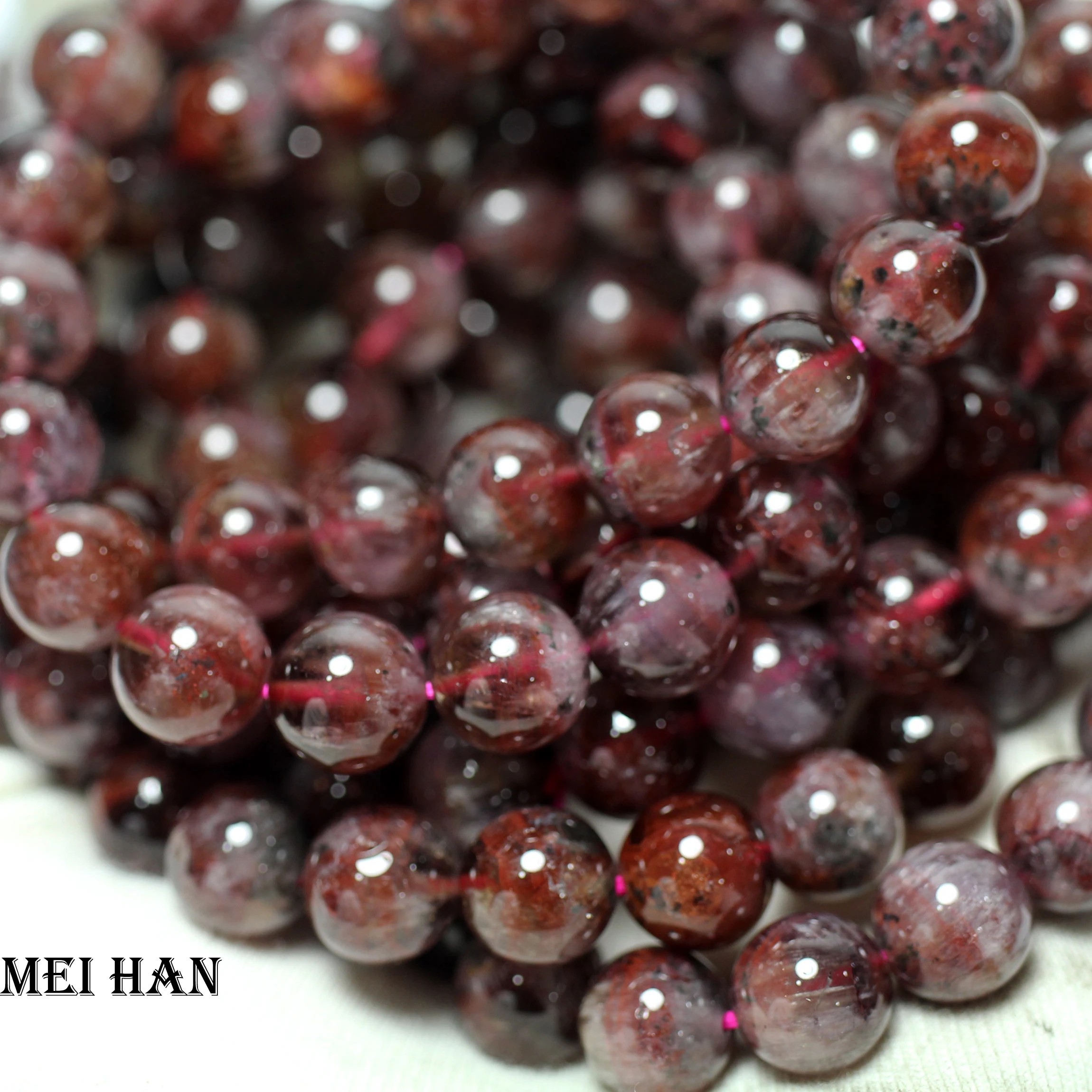 

Wholesale (28g/18pcs/set) Natural A+ 10-10.8mm genuine rare Auralite 23 quartz smooth round bracelet beads for jewelry making