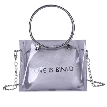 

Jelly Transparent Shoulder Bag Versatile Tote Outdoor Ladies Bag Handbag Messenger Shoulder Bags Square Bag Mother-in-law bag