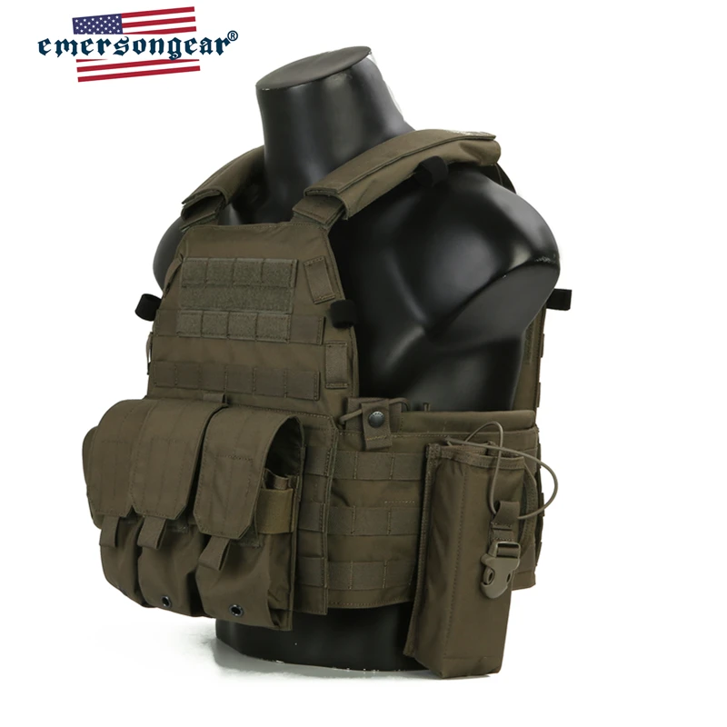 Emerson gear Emerson LBT6094A стиль тактический жилет пластина Перевозчик W 3 мешочки военная армия, для страйкбола Шестерня Ranger Green
