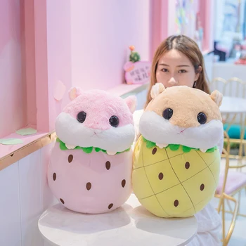 

45CM cute cartoon fruit hamster stuffed animal plush toy doll Creative fruit home pillow Children's sleep toy gift