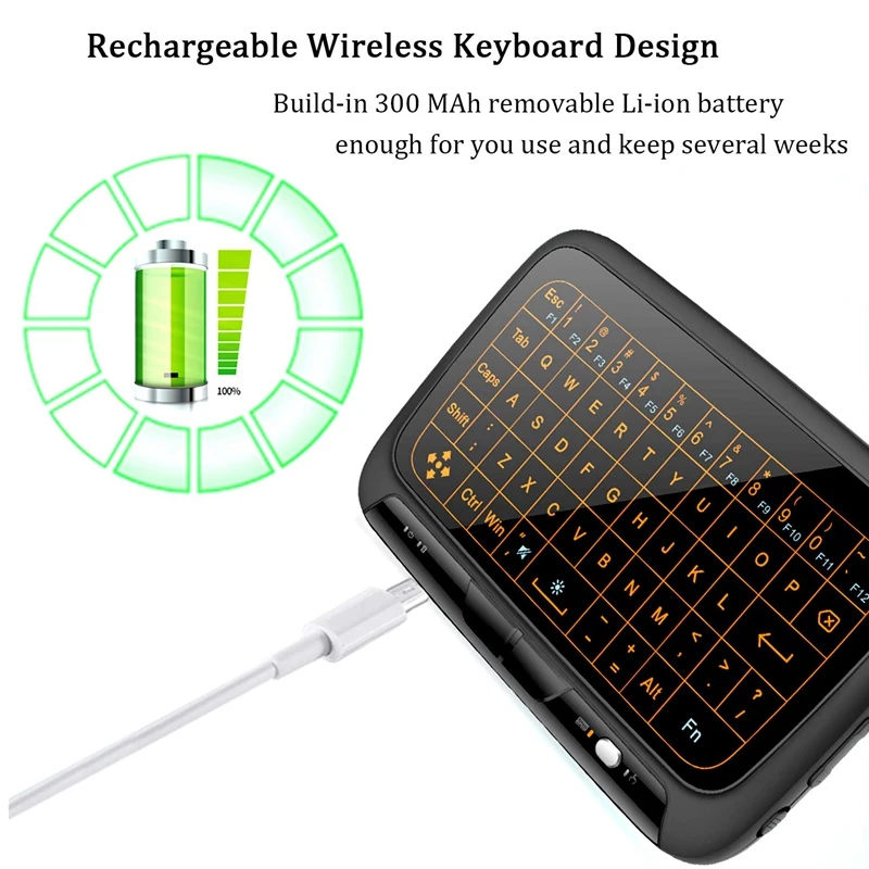 Wireless Air Mouse Mini Keyboard 2.4Ghz QWER Full Screen Press Remote Control for Android TV Box Projector IPTV HTPC PC Laptop w