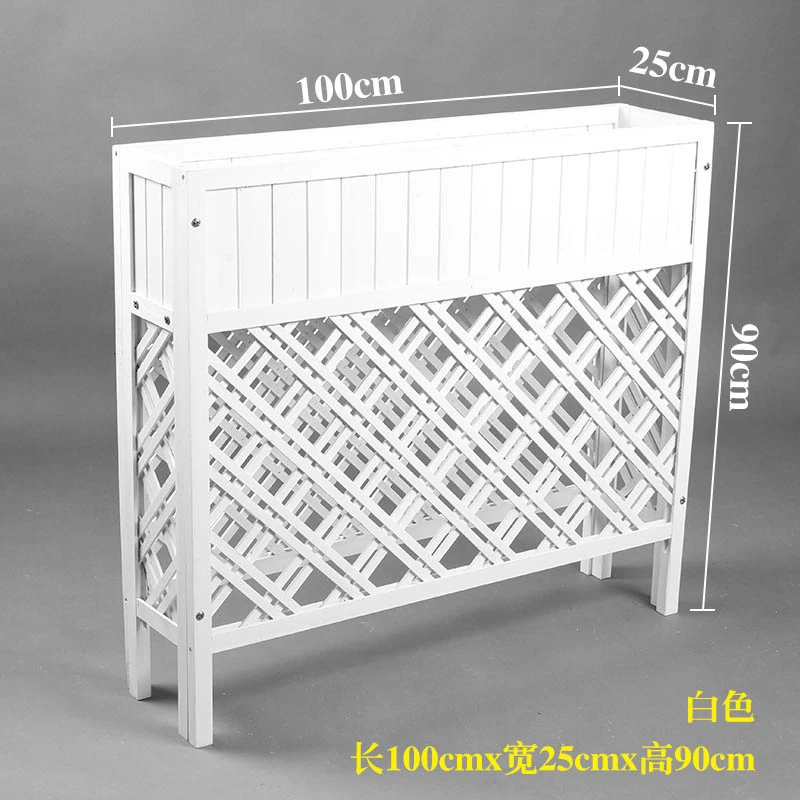 Цветочная паза из массива дерева во дворе антикоррозионная деревянная стойка сетки корпус Цветочная коробка открытый балкон цветочный горшок рама - Цвет: 25cmthickening