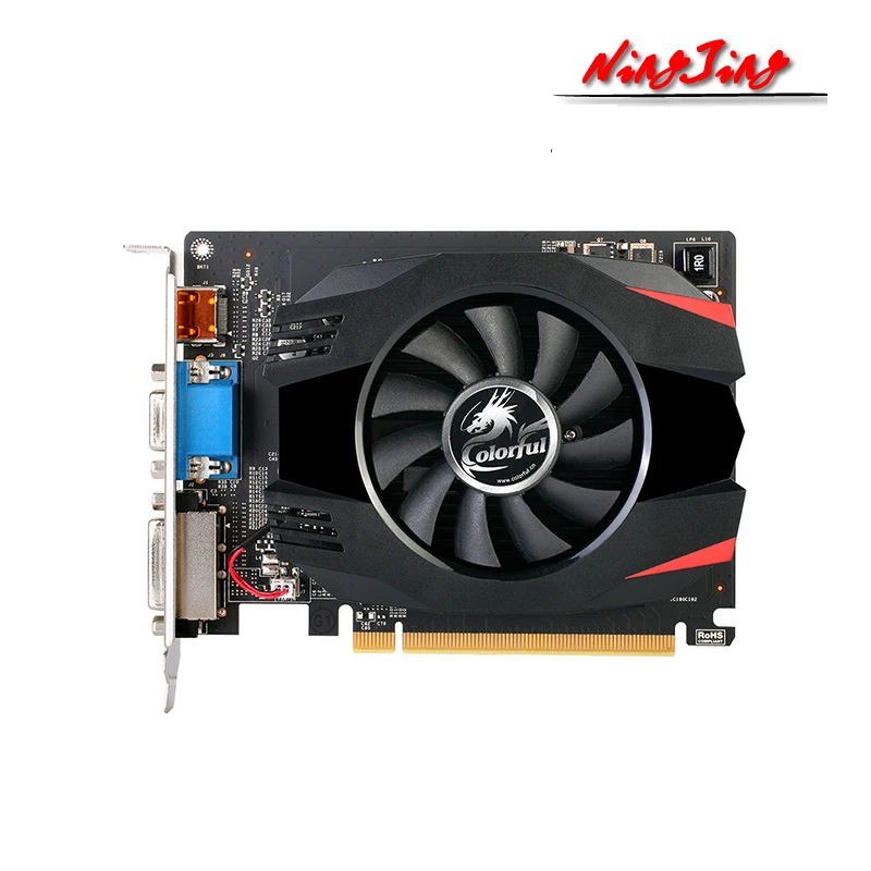 Цветной GeForce GT710 2GD3 GeForce®GT 710 28nm 2G GDDR3 64 бит 19 Вт DVI HDMI VGA поддержка AMD Intel десктопный