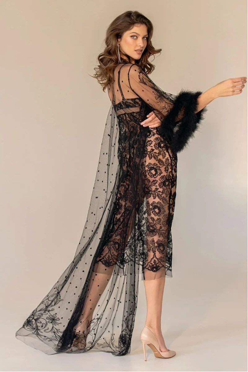 Two-piece suit sexy Bridal Dress race Bathrobe Women Lingerie Nightgown Pajamas Sleepwear Women's Gowns Housecoat Nightwear