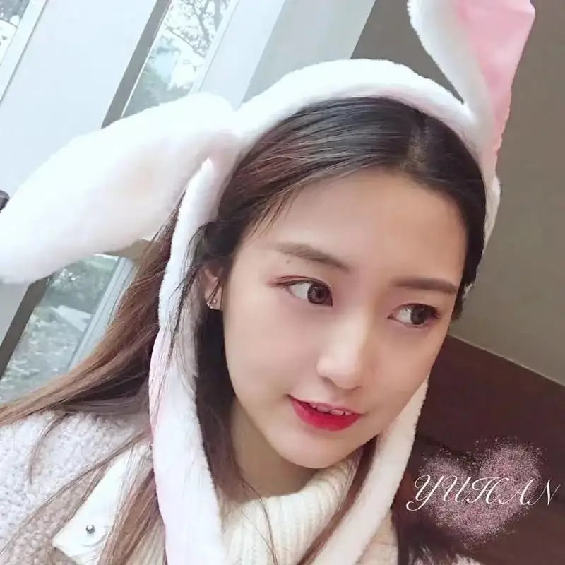 Bunny Ear Moving Headband Funny Cute Rabbit Ear Plush Headband Move Toys Kids Cosplay Party Hearwear Decorations for Women Girls 2