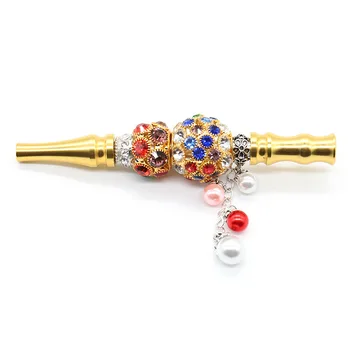 

Length 118mm Bead Chain Pattern Modeling Metal Cigarette Holder Removable Portable Yanju Pipe