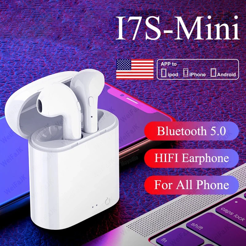 Оригинальные AirPods i7s TWS Bluetooth 5 0 наушники беспроводные спортивные гарнитура с