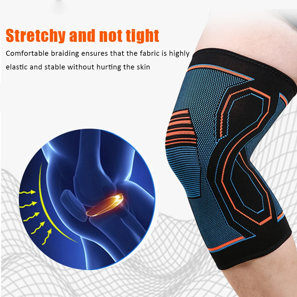 1PC Nylon Sports Knee Brace Support Men Women Volleyball Basketball Fitness Gym Bodybuilding Knitted Knee Pads Sleeve 2022