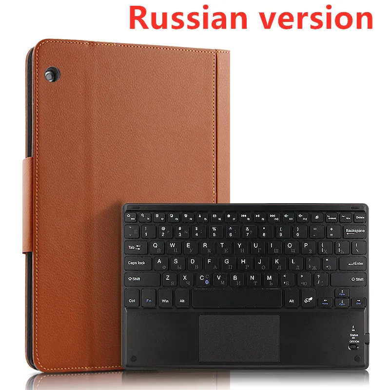 Пластиковая Задняя крышка из искусственной кожи для lenovo Tab M10 M 10 TB-X05L TB-X605F i 10,1 дюймов, беспроводной чехол с Bluetooth клавиатурой и подставкой - Цвет: Brown Russian