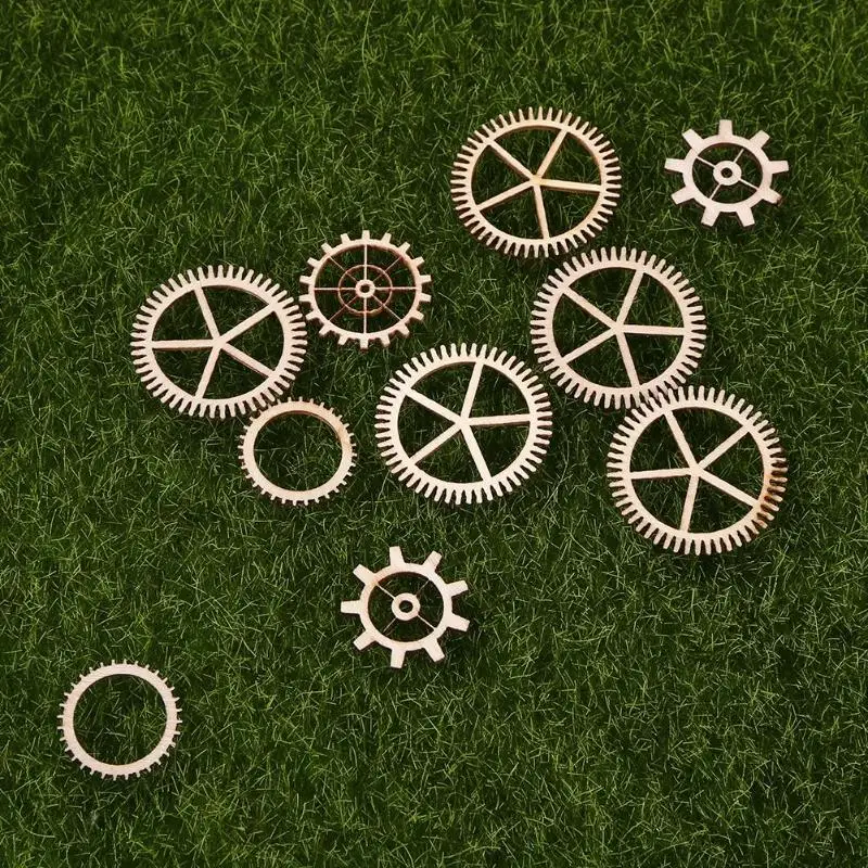 Пустые полые 36 шт 20-36 мм деревянные DIY Смешанные Экологические легкие нежные колеса передач ручной работы ремесло Домашний декор