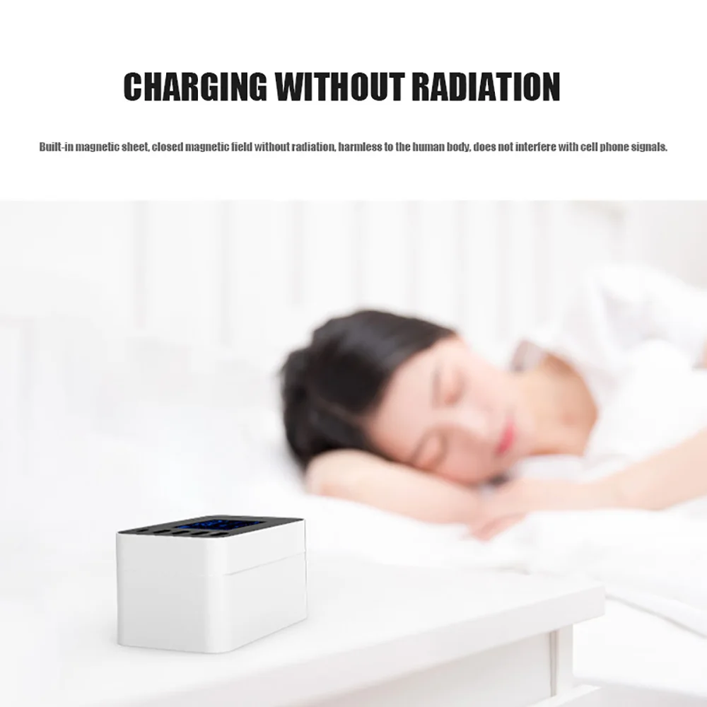 Беспроводная зарядка 4 usb порта Qi Quick 3,0 usb type C зарядная станция концентратор светодиодный дисплей быстрый адаптер для зарядки настольной полосы
