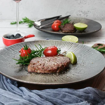 

8/10 Inch Creative Japanese Style Plate Glazes Ceramic Party Tableware Set Porcelain Breakfast Plates Dishes For Decoration