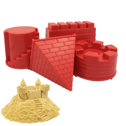 Moule à sable en caoutchouc souple pour enfants, jouets d'extérieur pour enfants, modèle château, bord de mer, plage, été, 4 pièces/ensemble, 2022 