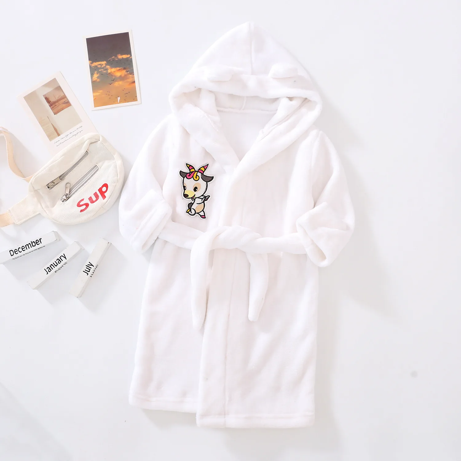 Spring Autumn Baby Kids Robes Hooded Bathrobe Boys Girls Pajamas Cartoon Animals Winter Boys Sleepwear Bathrobe Girls Clothing
