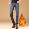 Winter Thermal Warm Flannel Stretch Jeans Mens Winter Quality Famous Brand Fleece Pants Straight Flocking Trousers Denim Jean ► Photo 3/6