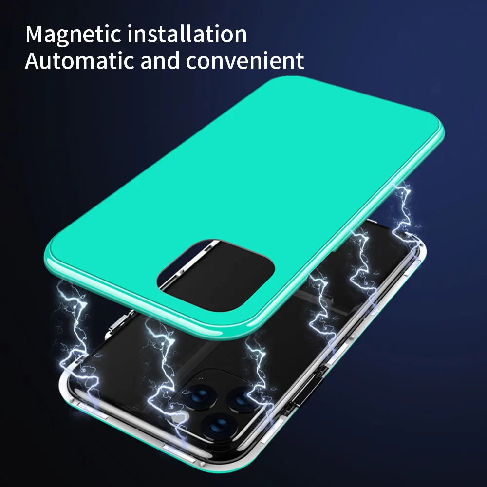 KISSCASE цветной чехол с магнитной адсорбцией для iPhone 11 Pro Max XR XS MAX X 8 7 Plus Роскошный ПК+ чехол из закаленного стекла для телефона Fundas