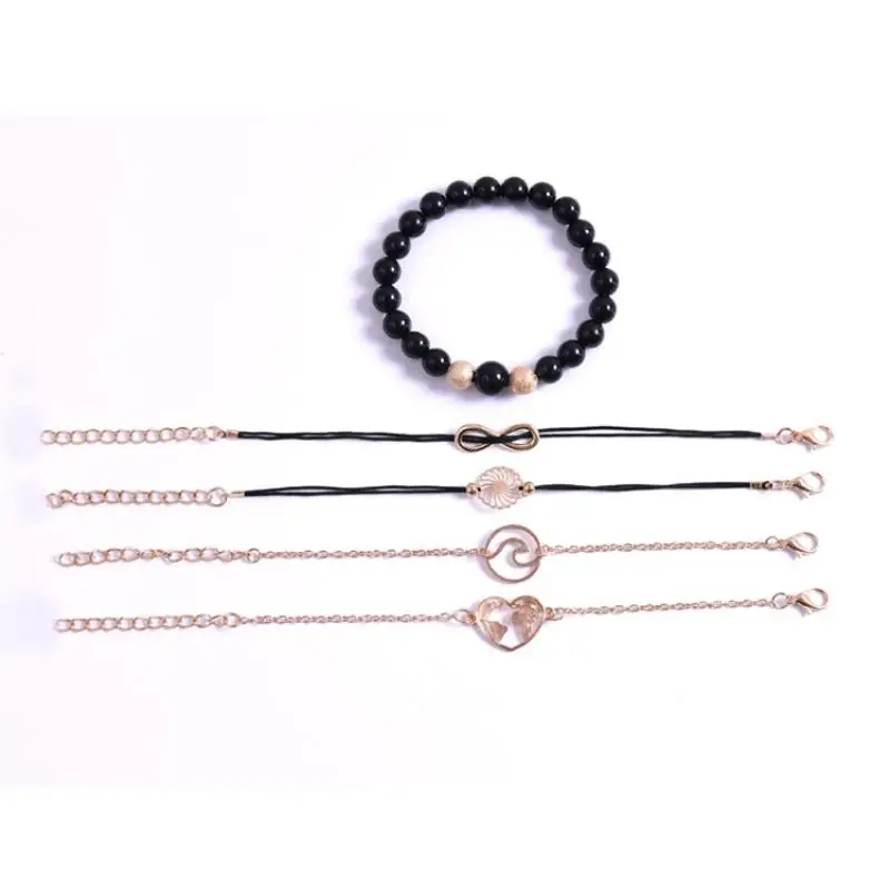 

Women's Bracelet Sets Femme Multiple Adjustable Charm Bracelets Women Fashion Jewelry Five-piece