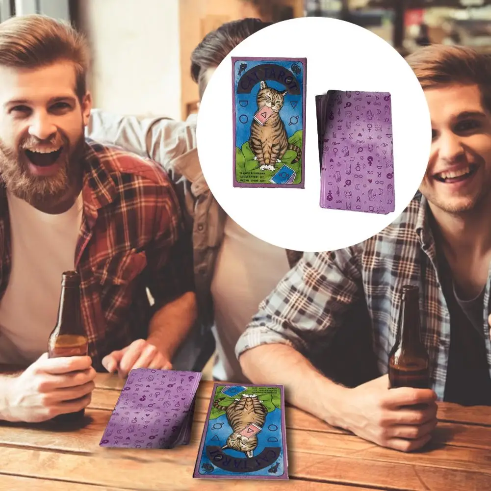 78Pcs Cute Cat Tarot Cards Deck Deck Board Games English For Women Family Gift Party Playing Card Game Entertainment Game 78Pcs Cute Cat Tarot Cards Deck Deck Board Games English For Women Family Gift Party Playing Card Game Entertainment Game