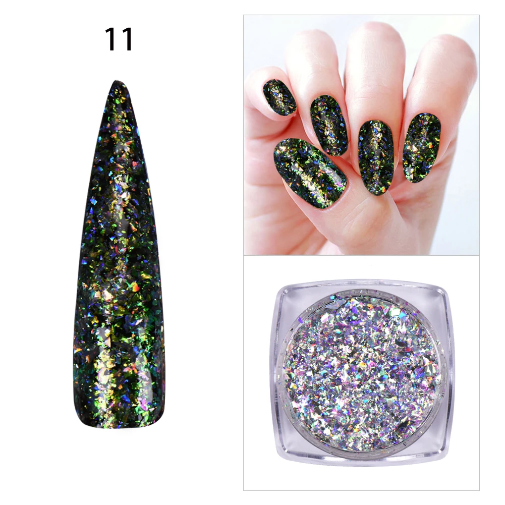 BEAUTYBIGBANG 0,2 г пудра с пайетками Хамелеон неровный коралловый лак для ногтей Блестки для маникюра украшения для ногтей - Цвет: 11