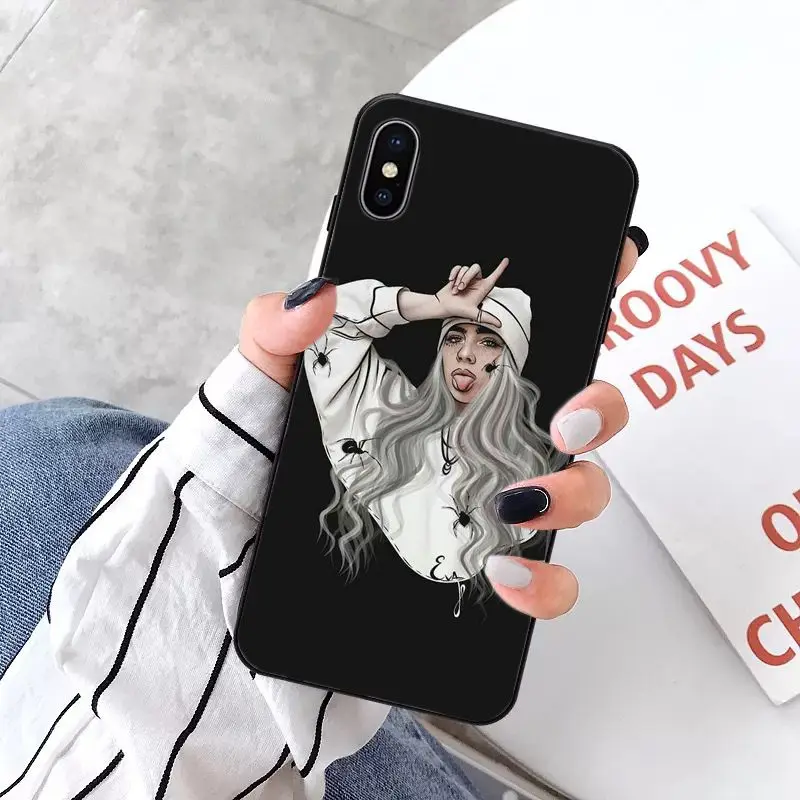 MaiYaCa Billie eilish Smart Cover черный мягкий чехол для телефона для Apple iPhone 8 7 6 6S Plus X XS MAX 5 5S SE XR 11 11pro max - Цвет: A12