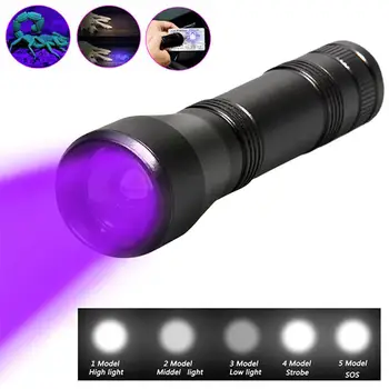 

Aluminum Alloy Zoomable Flashlight Torches 5 Modes USB Rechargeable Flashlight LED UV Light Flashlight Torch LED Flashlights