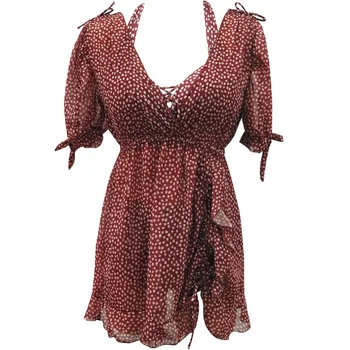 

2020 Women Red Printed Push Up Bikini Set Bathing Suit with Cover Up Swimming Beachwear Summer Sexy Swimsuit Biquinis Swim Suits