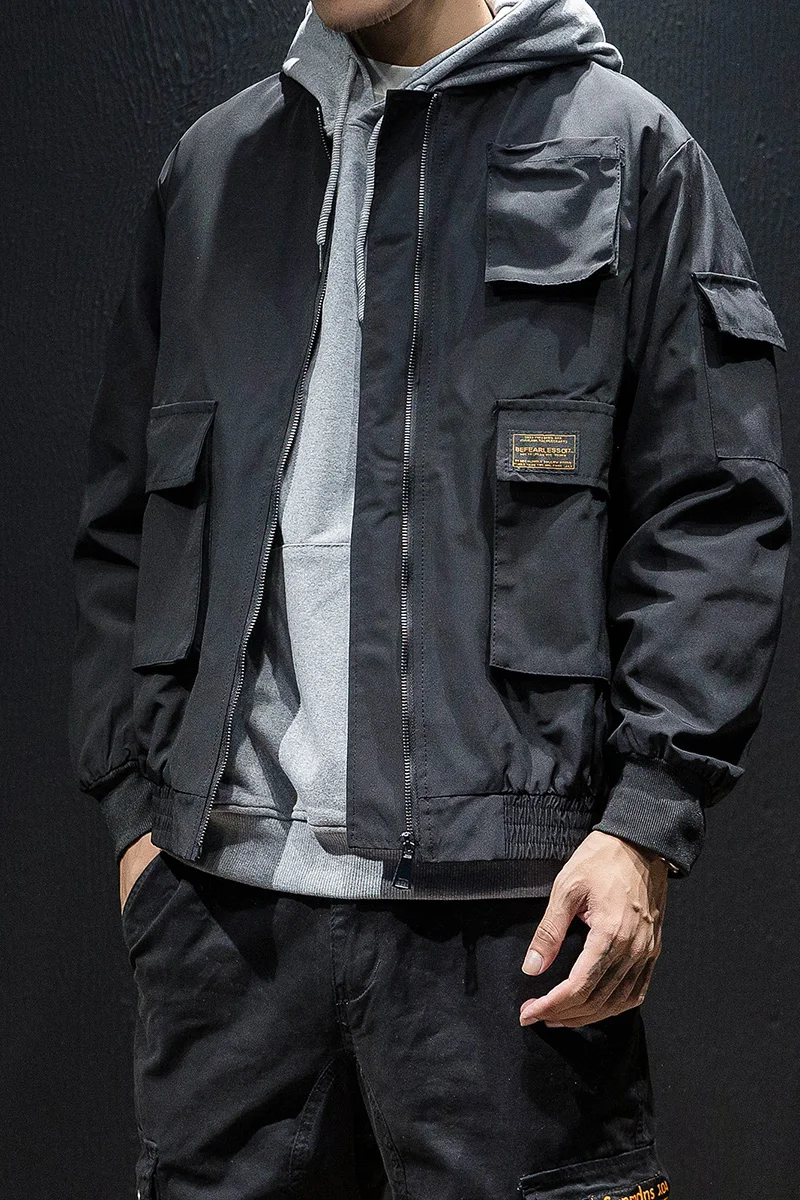 M-5XL мужские куртки и пальто уличная куртка-бомбер мужская ветровка модная одежда Осенняя свободная с большим карманом крутая
