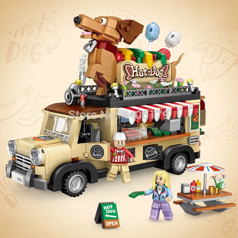 Legoinglys Engineering Vehicles Creators Hot Dog Carriage Micro