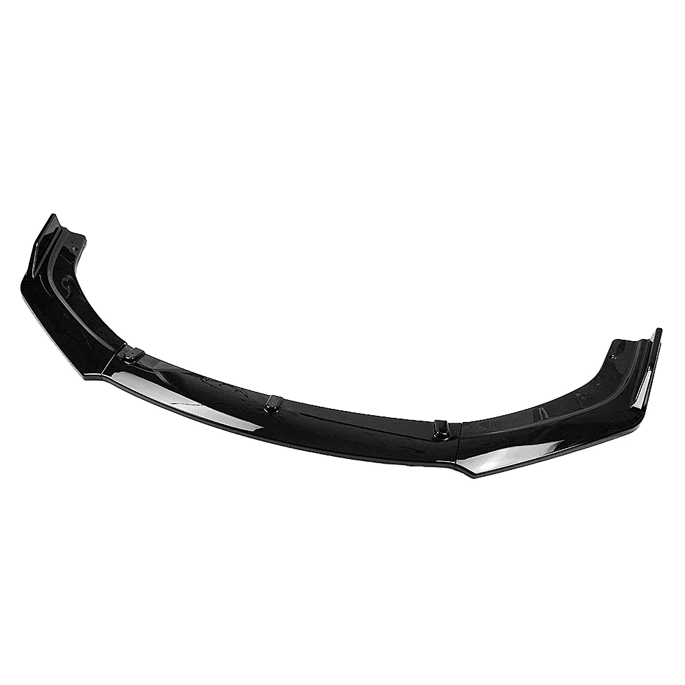 Front Bumper Spoiler Lip For Honda Civic X FC FK 10th Gen 2016-2020 4 Door Sedan Gloss Black/Carbon Fiber Look Blade Splitter