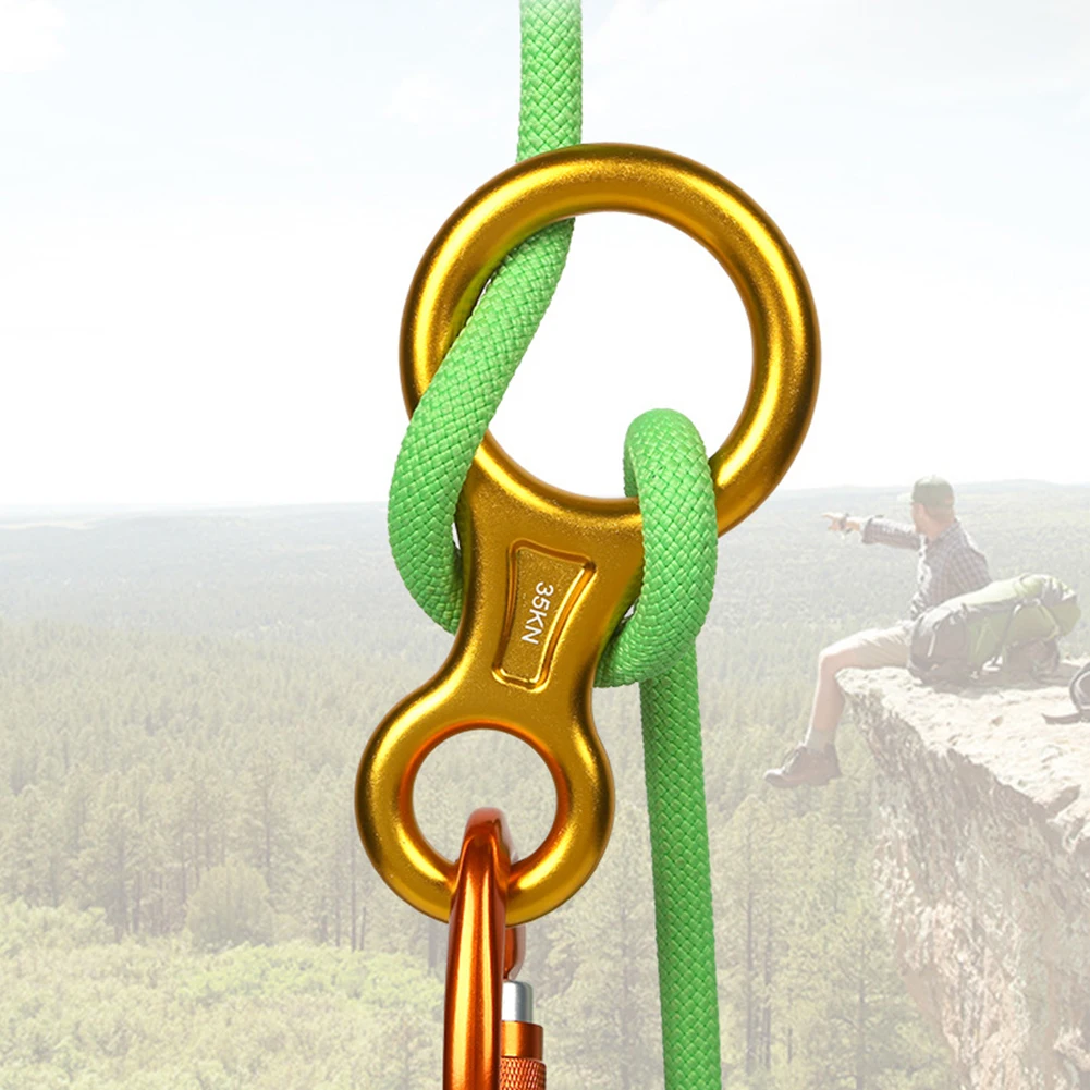 Carabiner Steel Keychain Safe Thread D Outdoor Hook 5.2cm Camping Climbing 