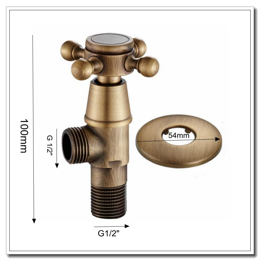 1/" x 1/2" Antiuqe Латунный Угловой запорный клапан для наполнения смесителя и туалета, треугольные клапаны, водостопорный кран, запасные части ML98