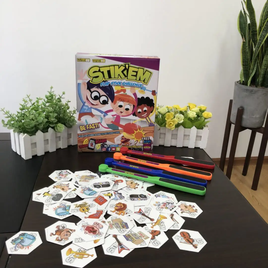 

Stikem Card Games Sucker Board Game Set Play Adhesive Paper Challenges Toy Desktop Card Battle