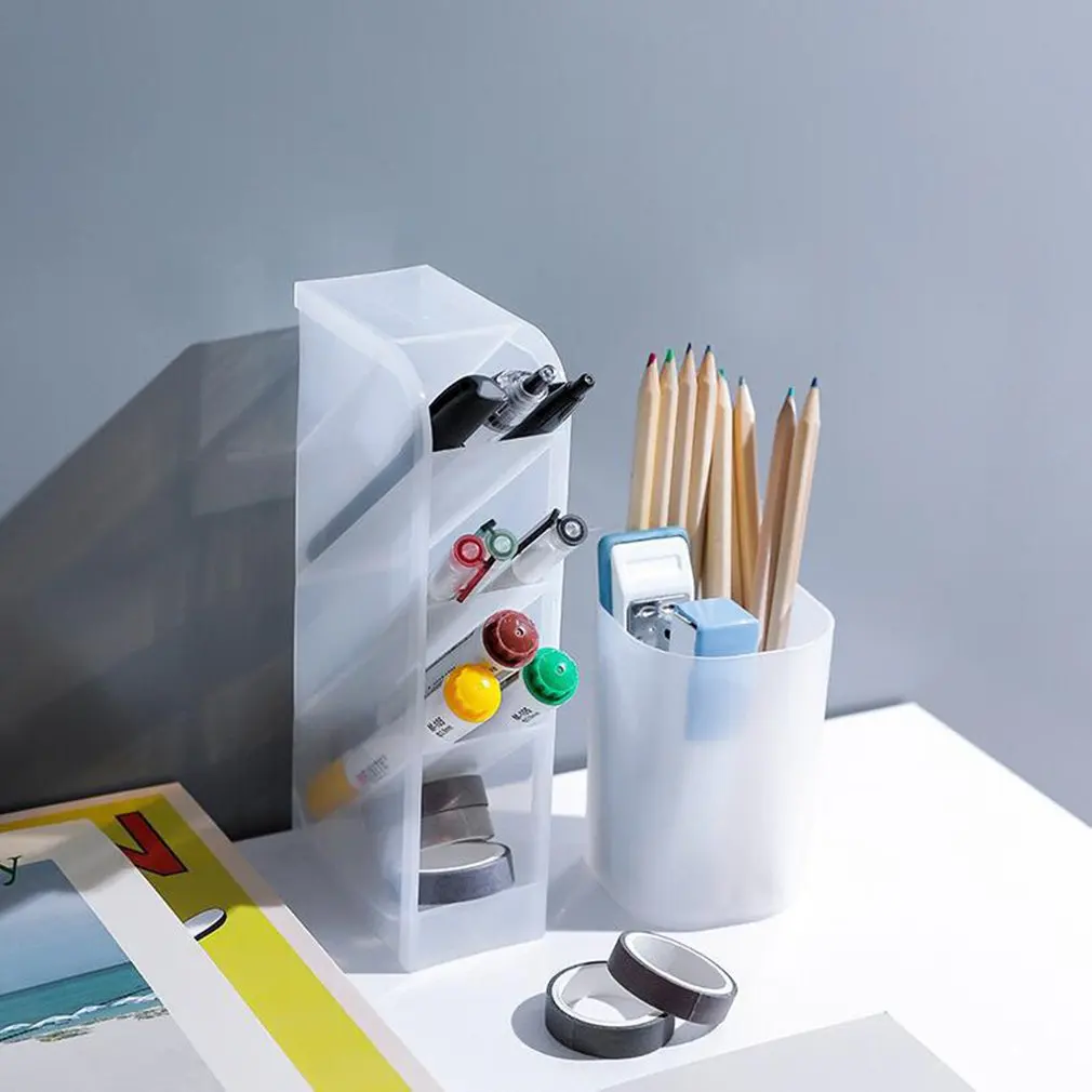 

Home School Storage Large Capacity Pen Holder Pencil Makeup Storage Box Desktop Organizer Stand Case School Office Stationery