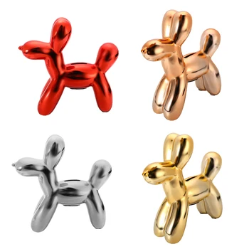 

Home Decor Ceramic Balloon Dog Piggy Bank Bulldog Ornament Office Table Desk Coins Storage Box Decorative Piggy Bank Animal