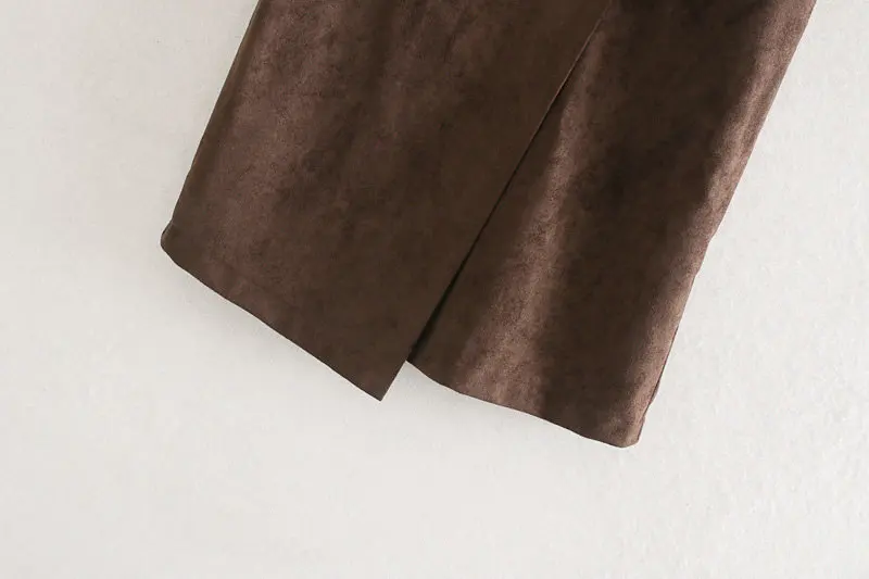 Heydress женская зимняя замшевая юбка средней длины однобортная Женская прямая юбка Уличная женская повседневная юбка с поясом