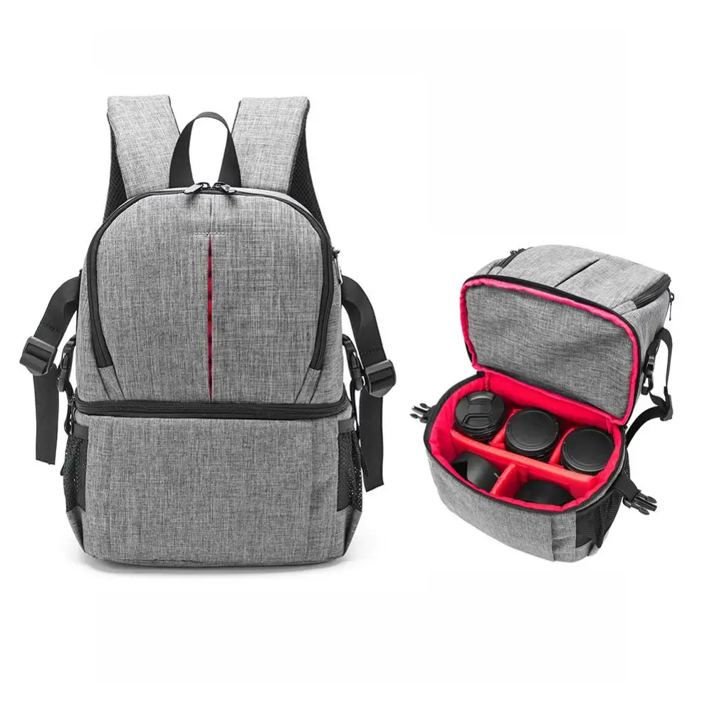 Style A Grey DSLR рюкзак нейлоновая камера видео сумка водонепроницаемый ноутбук фотография сумка для Nikon Canon sony DSLR камера Открытый объектив сумка для хранения - Цвет: Style A Grey
