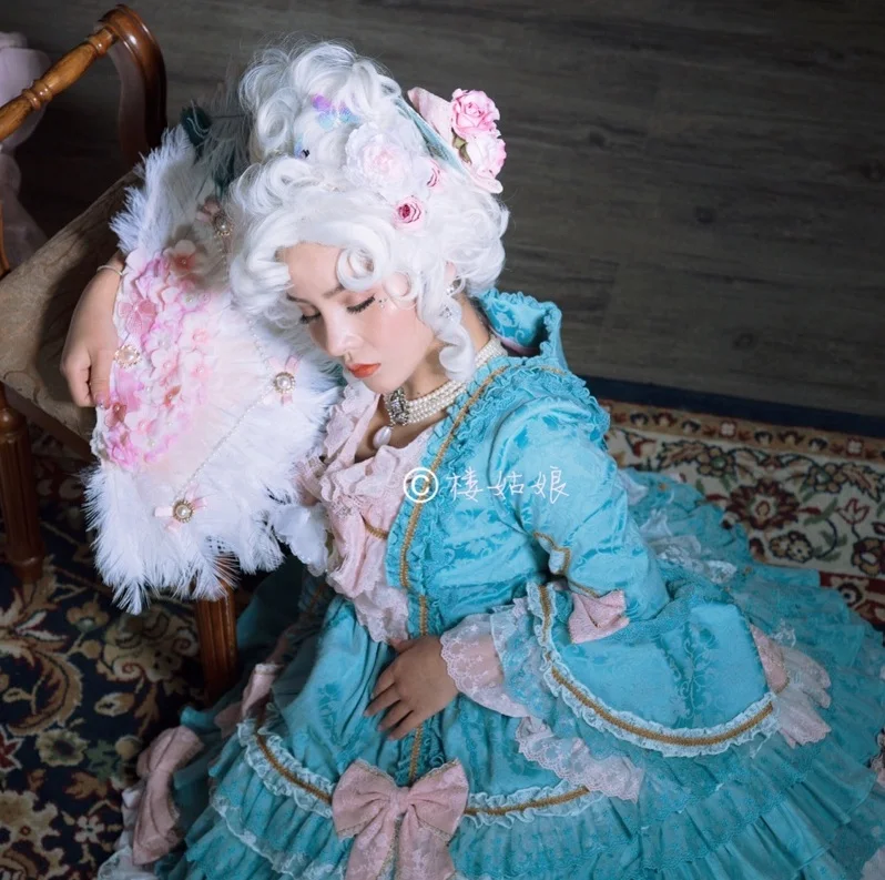 Marie Antoinette Princess Medium Curly Hair Cosplay Wigs+ Wig Cap(Without Headwears