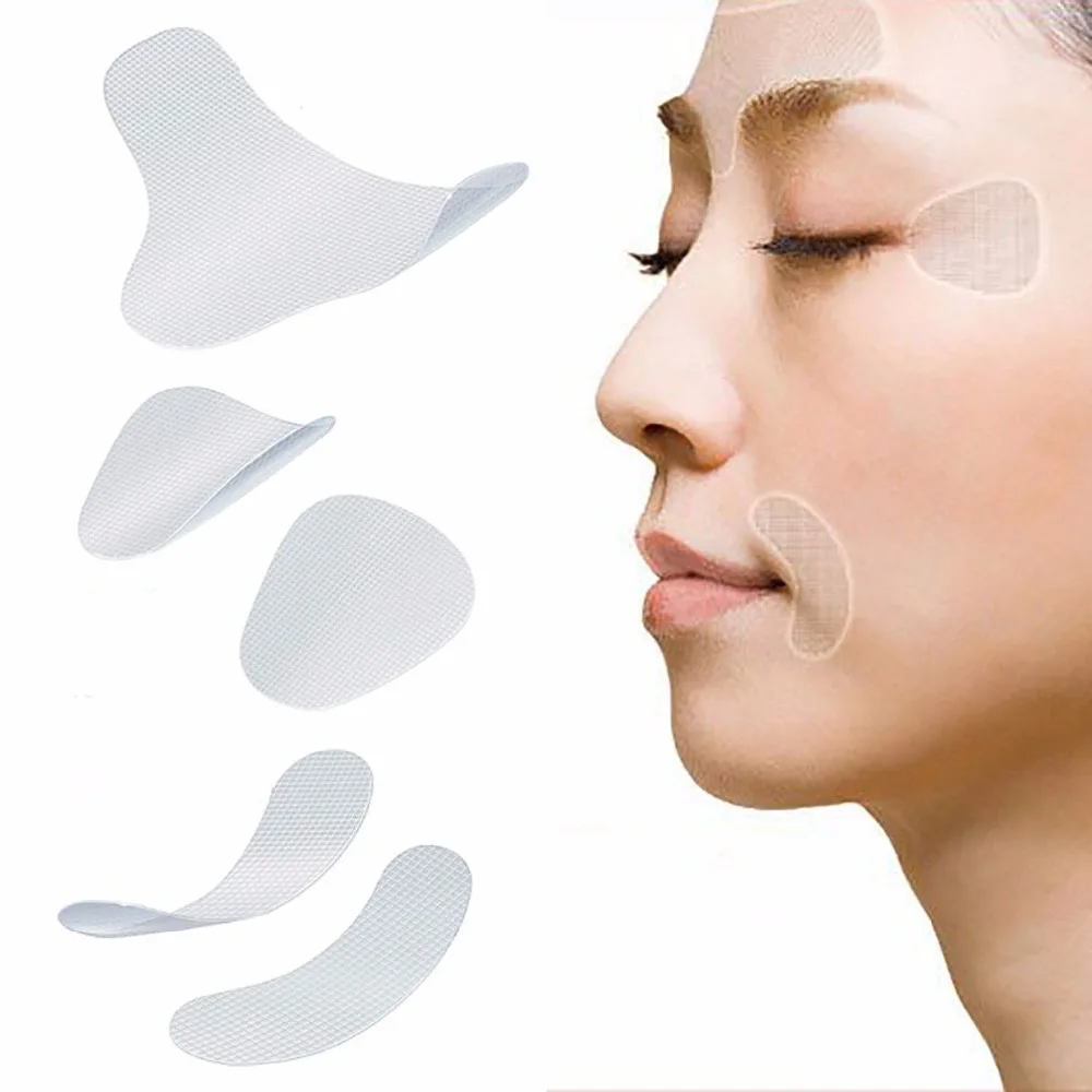 Women Facial Anti Wrinkle Pads Sagging Skin Care Lift Up Tape V-Shaped Face Lines Fast Lifting Makeup Wrinkle Removal Tools 40 pcs neck thin face facial line invisible v shape anti wrinkle sticker sagging tighten skin lift up fast chin adhesive tape