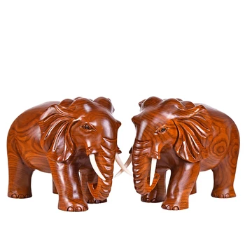 

Carved elephant ornaments like rosewood solid wood mahogany carving home decoration craft gift long 20cm