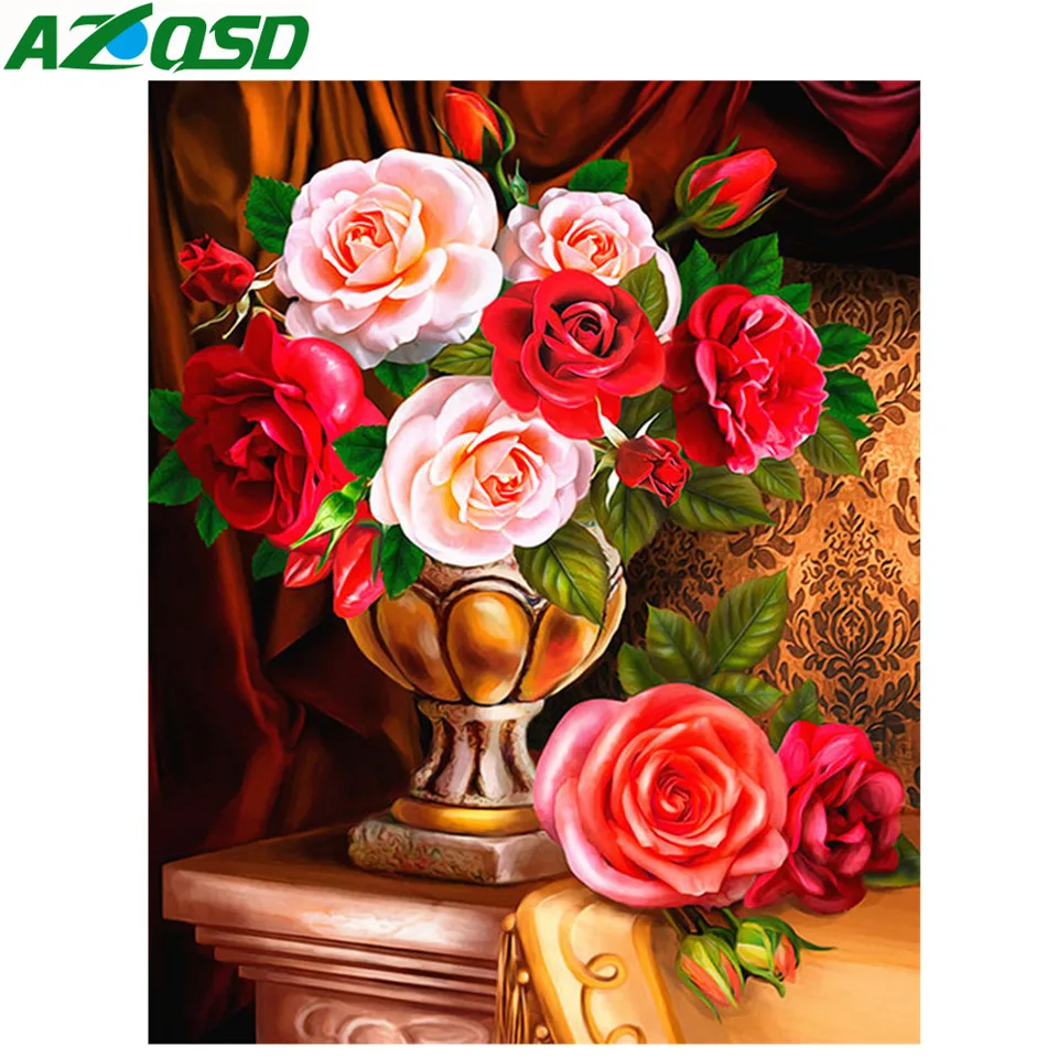 Алмазная живопись AZQSD картины с цветами Стразы новая вышивка 2019 украшение для