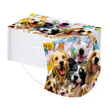 5/100 Pcs Kids Disposable Face Mask Cute Dog Print Non-Woven 3 Layer Child Masks For Germ Protection 3Ply Ear Loop Mascarillas