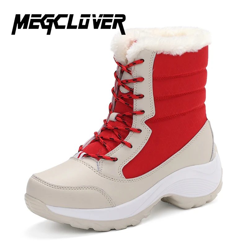 

2019 Boots Women Genuine Leather Shoes For Winter Boots Shoes Women Casual Warm Genuine Leather Botas Mujer Female Platform Boot