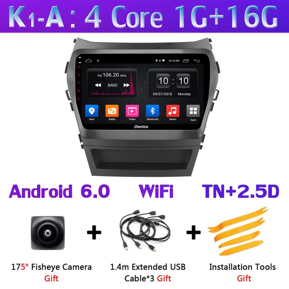 K1-A 360 ° панорамный 4G LTE Android 9,0 4G+ 64G DSP CarPlay Автомобильный мультимедийный плеер для hyundai Santa Fe 3 Grand IX45 2013- gps радио - Цвет: K1-A