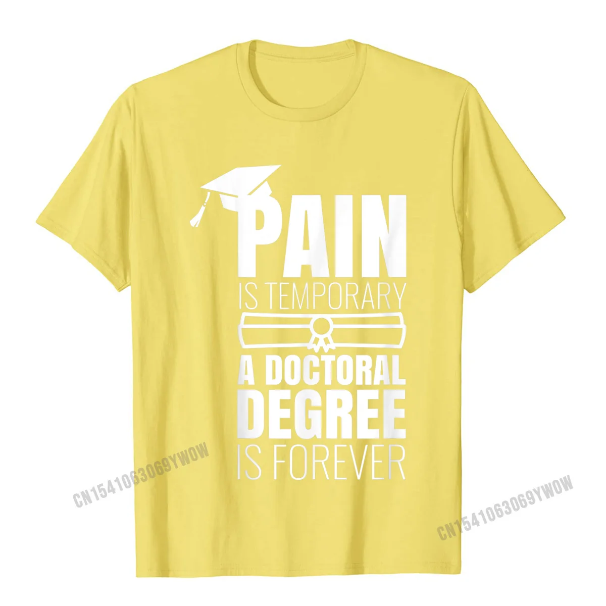 On Sale Mens Tshirts Round Neck Short Sleeve 100% Cotton Fabric Street Tops Shirts Classic Tops & Tees Free Shipping PhD Graduation Gift - Ph.inisheD. PHINISHED - Ph.D. T-Shirt__885 yellow