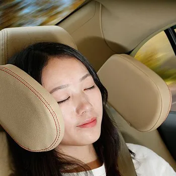 

Adults Neck Pillow Shockproof Sleep Side Support Adjustable Soft Children Cushion Car Seat Headrest PU Leather Retractable Auto