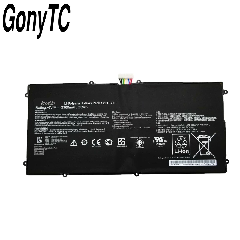 GONYTC C21-TF301 Батарея для ASUS Transformer Pad Infinity TF700 TF700T планшет C21-TF301 2ICP4/95/97 7,4 V 3380 мА/ч, 25WH