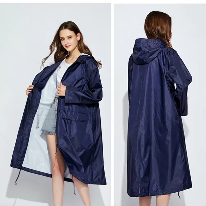 educar Volverse loco Percibir Chubasquero largo impermeable para hombre y Mujer, chaqueta impermeable a  prueba de viento con capucha para senderismo, Ponchos, capa, Chubasqueros,  talla 2XL L|Impermeables| - AliExpress